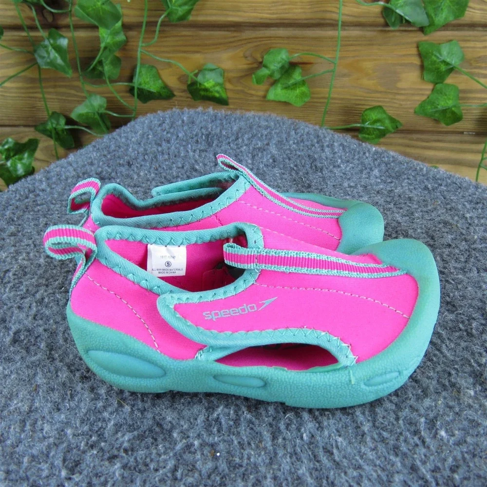Speedo Girls Water Sox Sz T‎ 5-6 Medium Pink Synthetic Hook & Loop